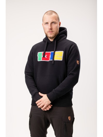 Full Face Hoodie mit Haube Applique 1312 Schwarz