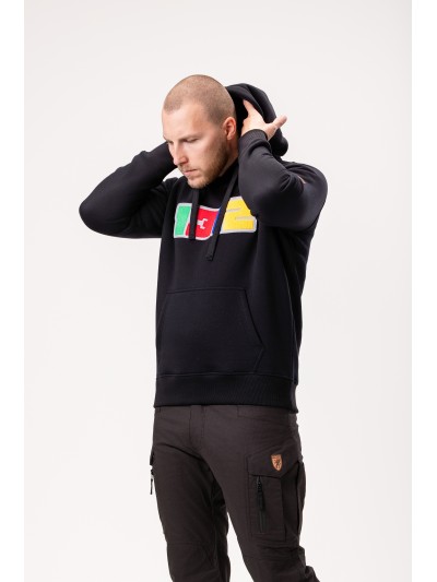 Full Face Hoodie mit Haube Applique 1312 Schwarz