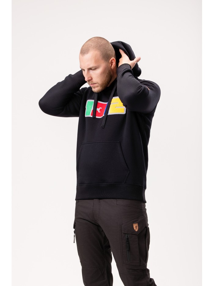 Full Face Hoodie mit Haube Applique 1312 Schwarz