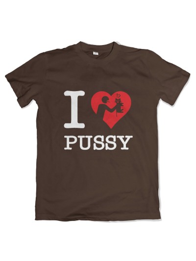 I Love Pussy Men's T-Shirt with Cat Print | grobejungs.de