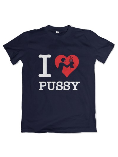 I Love Pussy Men's T-Shirt with Cat Print | grobejungs.de