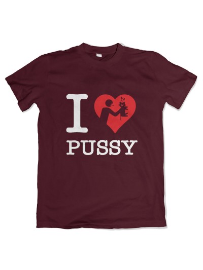 I Love Pussy Men's T-Shirt with Cat Print | grobejungs.de