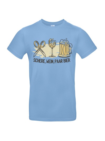 Schere, Wein, Paar Bier Men's T-Shirt | grobejungs.de