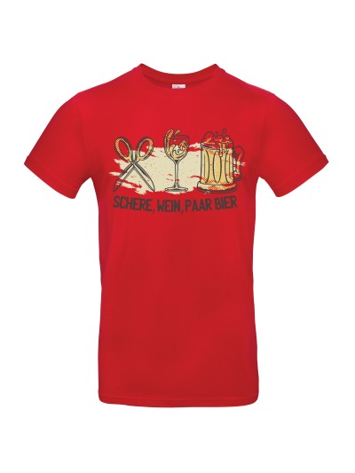 Schere, Wein, Paar Bier Men's T-Shirt | grobejungs.de