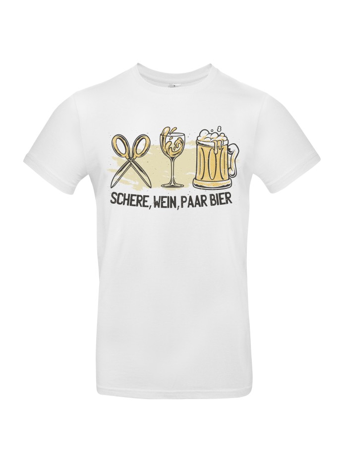 Schere, Wein, Paar Bier Men's T-Shirt | grobejungs.de