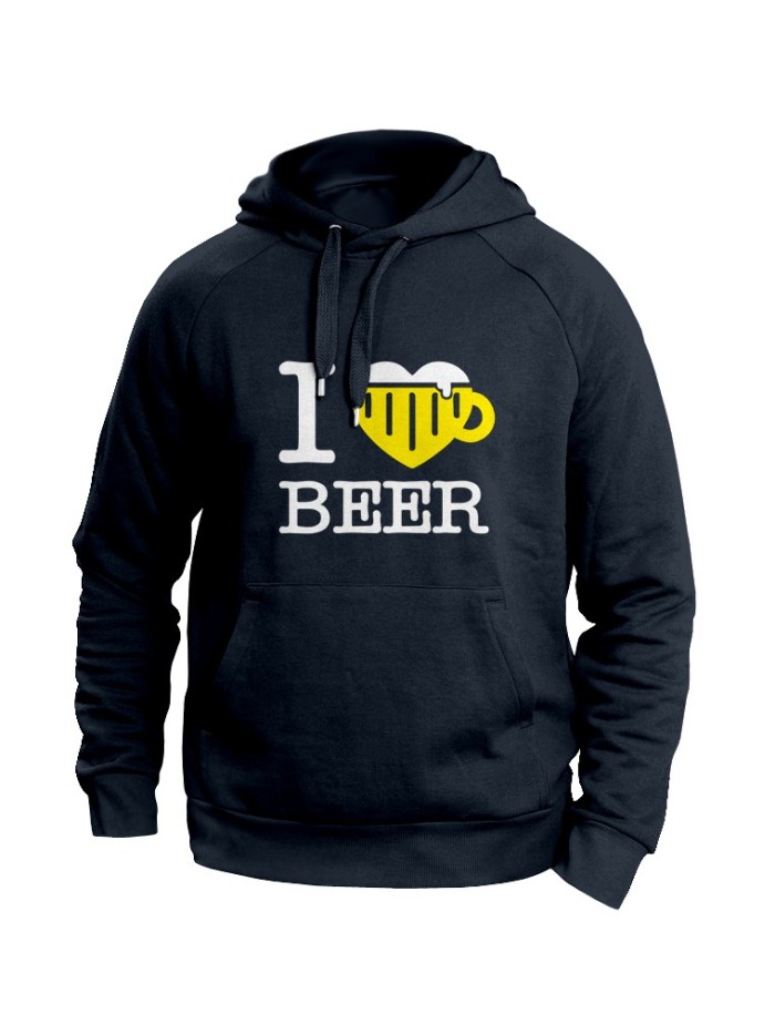 I Love Beer Men's Hoodie in Black | grobejungs.de