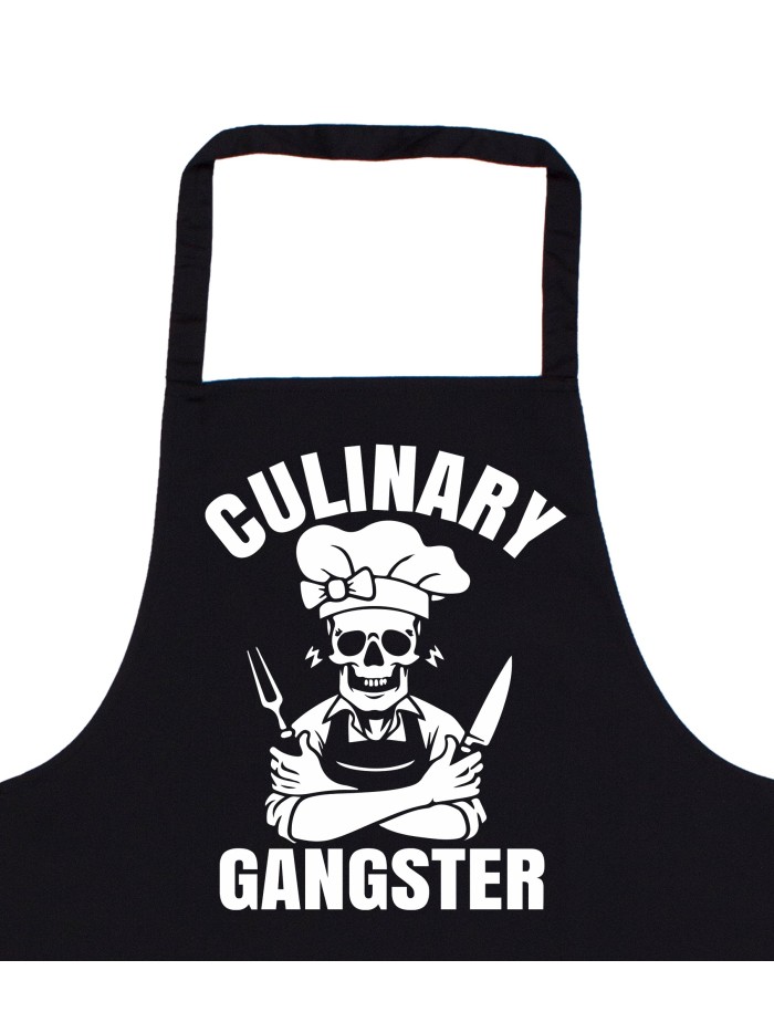 Culinary Gangster Skull Barbecue Apron