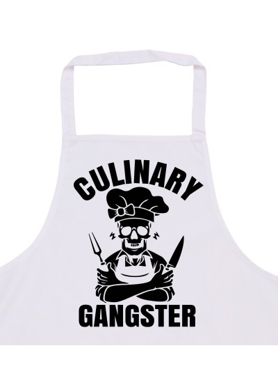 Culinary Gangster Skull Barbecue Apron