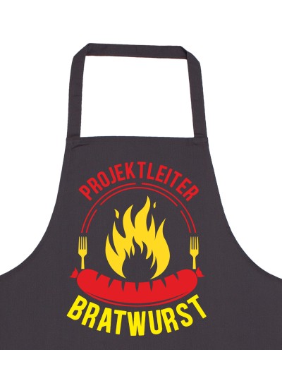 Projektleiter Bratwurst Apron, Red and Yellow