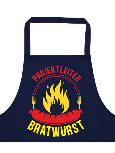 Projektleiter Bratwurst Apron, Red and Yellow