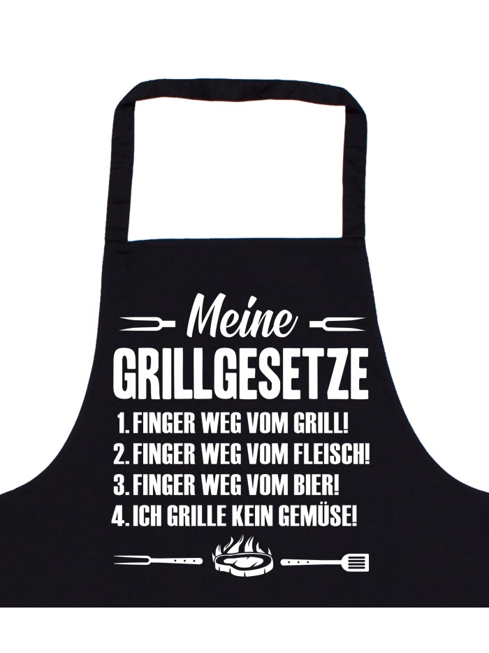 Meine Grillgesetze Apron with Four Grill Rules