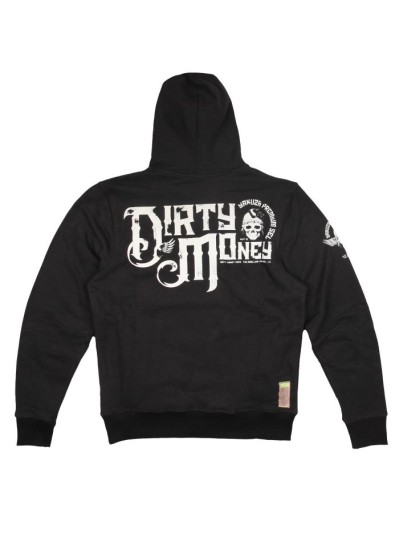 Yakuza Premium Dirty Money Skull Black Hoodie mit Totenkopf