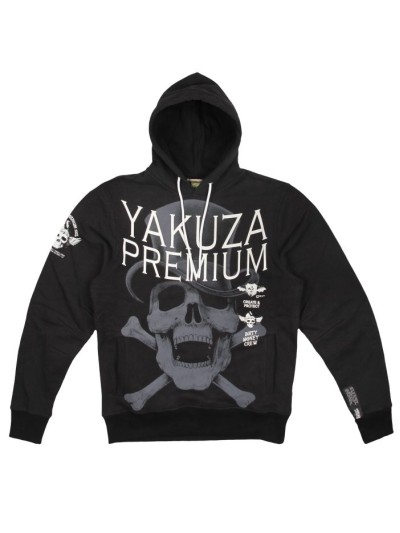 Yakuza Premium Dirty Money Skull Black Hoodie mit Totenkopf