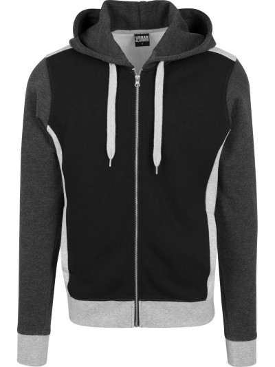 3-Tone Sweat Zip Hoody Black/Grey | grobejungs.de